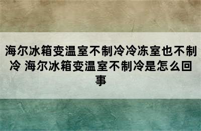 海尔冰箱变温室不制冷冷冻室也不制冷 海尔冰箱变温室不制冷是怎么回事